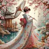 Japanese Beauty-11CT Stamped Cross Stitch 50*50cm/19.69*19.69in