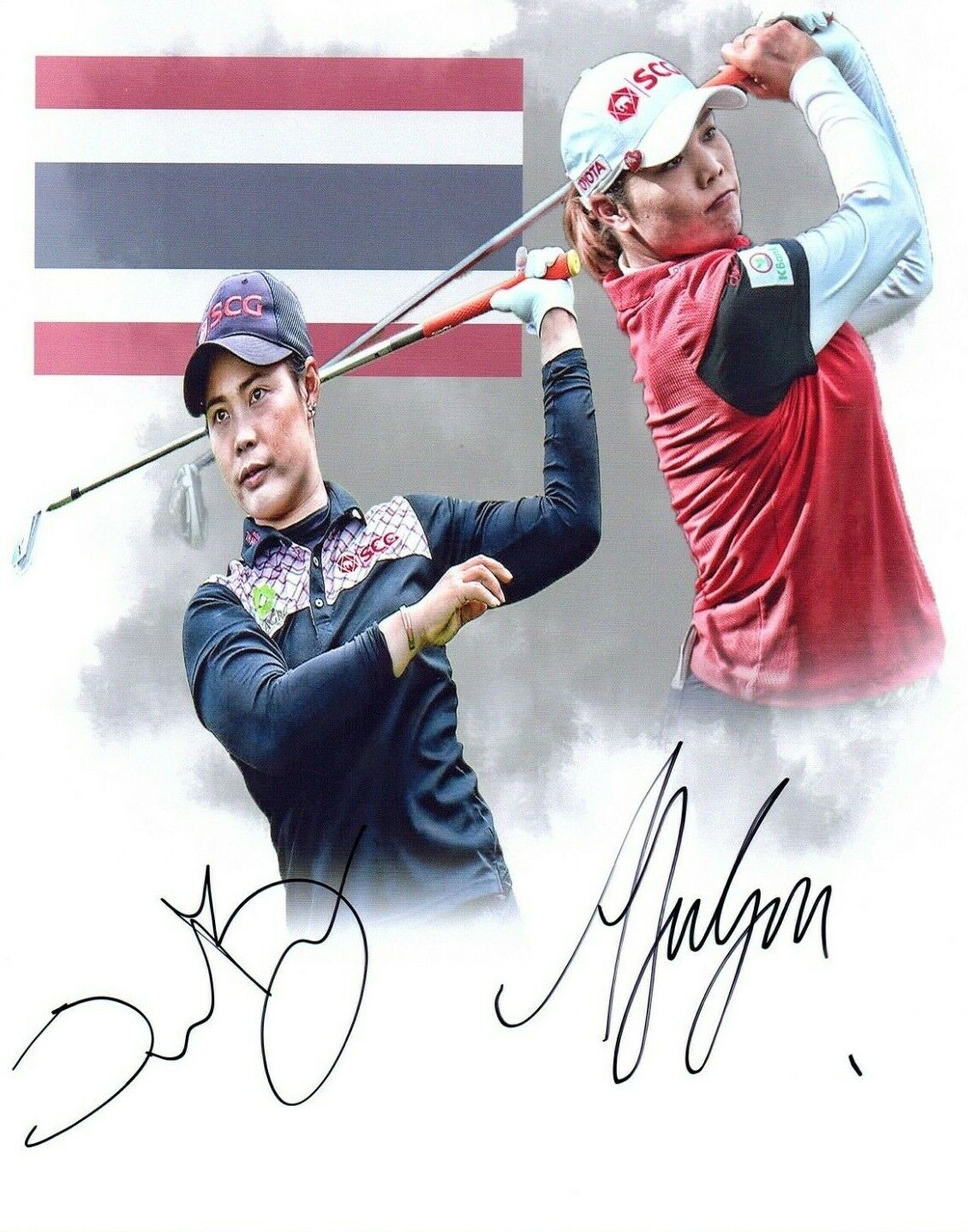 Ariya & Moriya Jutanugarn LPGA duo signed autographed 8x10 golf Photo Poster painting Thailand c