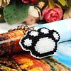 Bead Embroiderys - Paw Beaded Counted Cross Stitch Keychain Ornament Kit for Adults Beginners