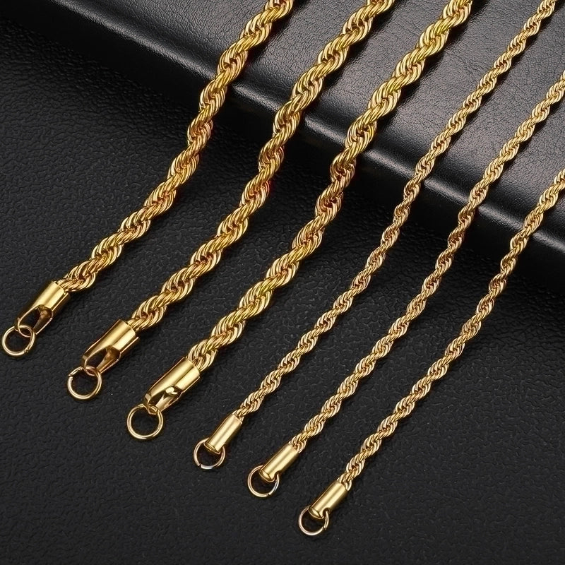 Minimalist Twist Stainless Steel Plating Men’S Necklace