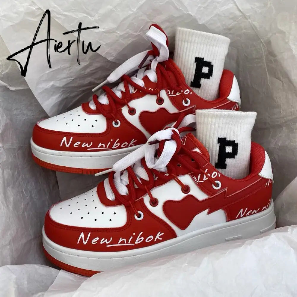 Sneakers Women Shoes Pattern Canvas Shoe Casual Women Sport Shoes for Women Flat Lace-Up Adult Zapatillas Mujer Chaussure Femme Aiertu