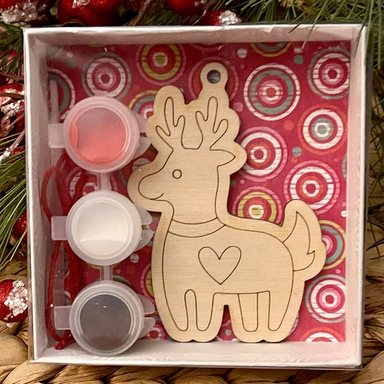 DIY Ornament Kit, Kids Ornament Kit, Paint Your Own Ornament, Reindeer Ornament