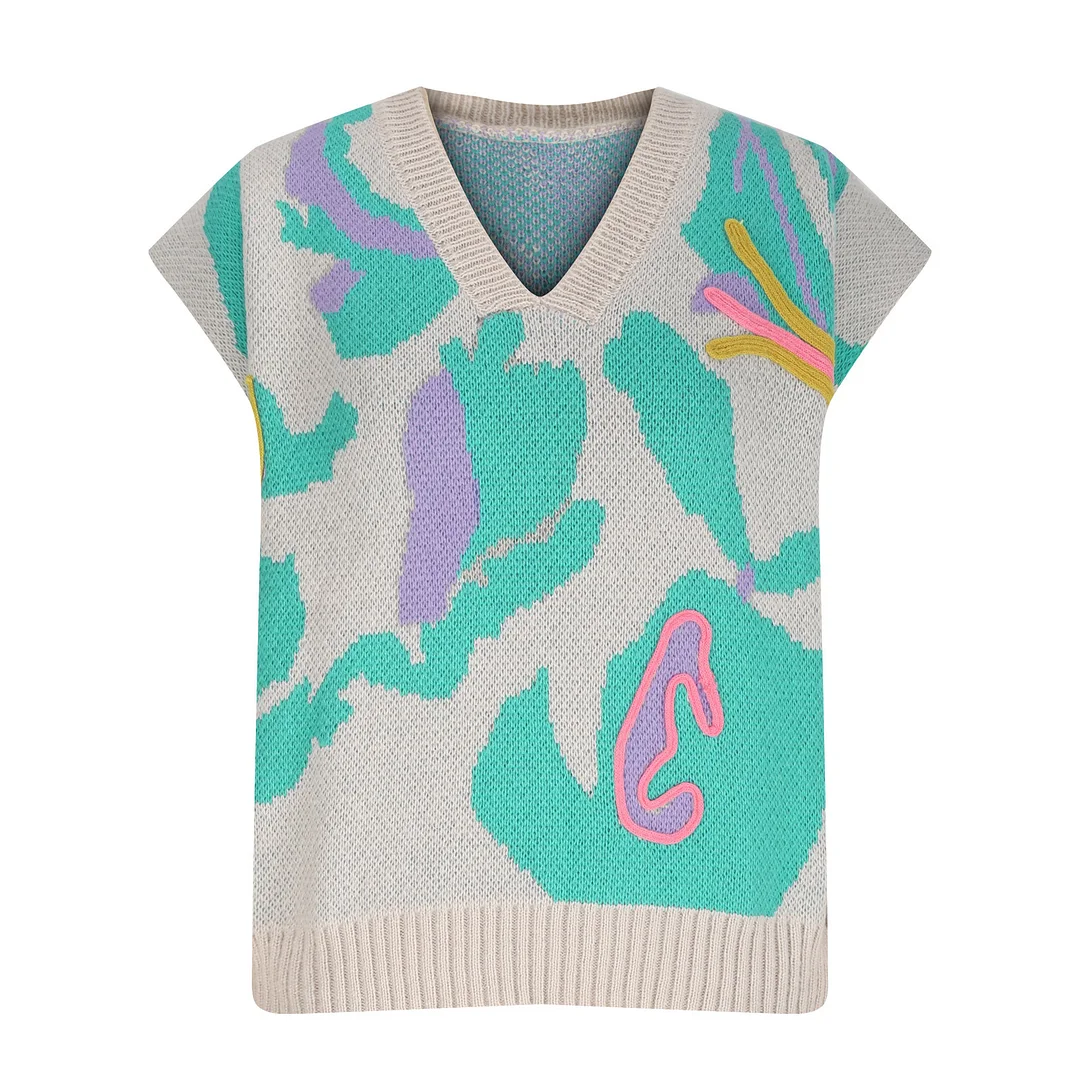 Nigikala Nigikala Collared Threaded Silk Sweater Temperament Fashion Knitted Vest