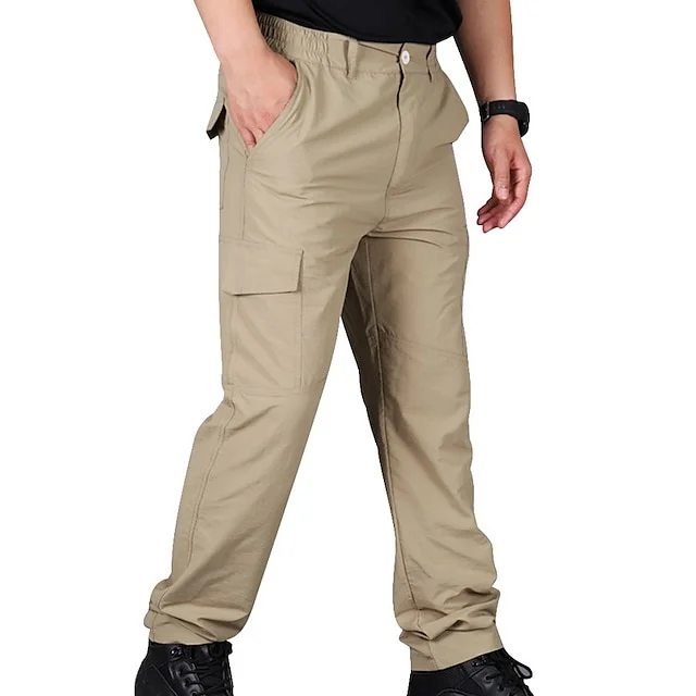 Men's Waterproof Cargo Work Pants Hiking Tactical Pants Military Ripstop Resistant Multi Pockets