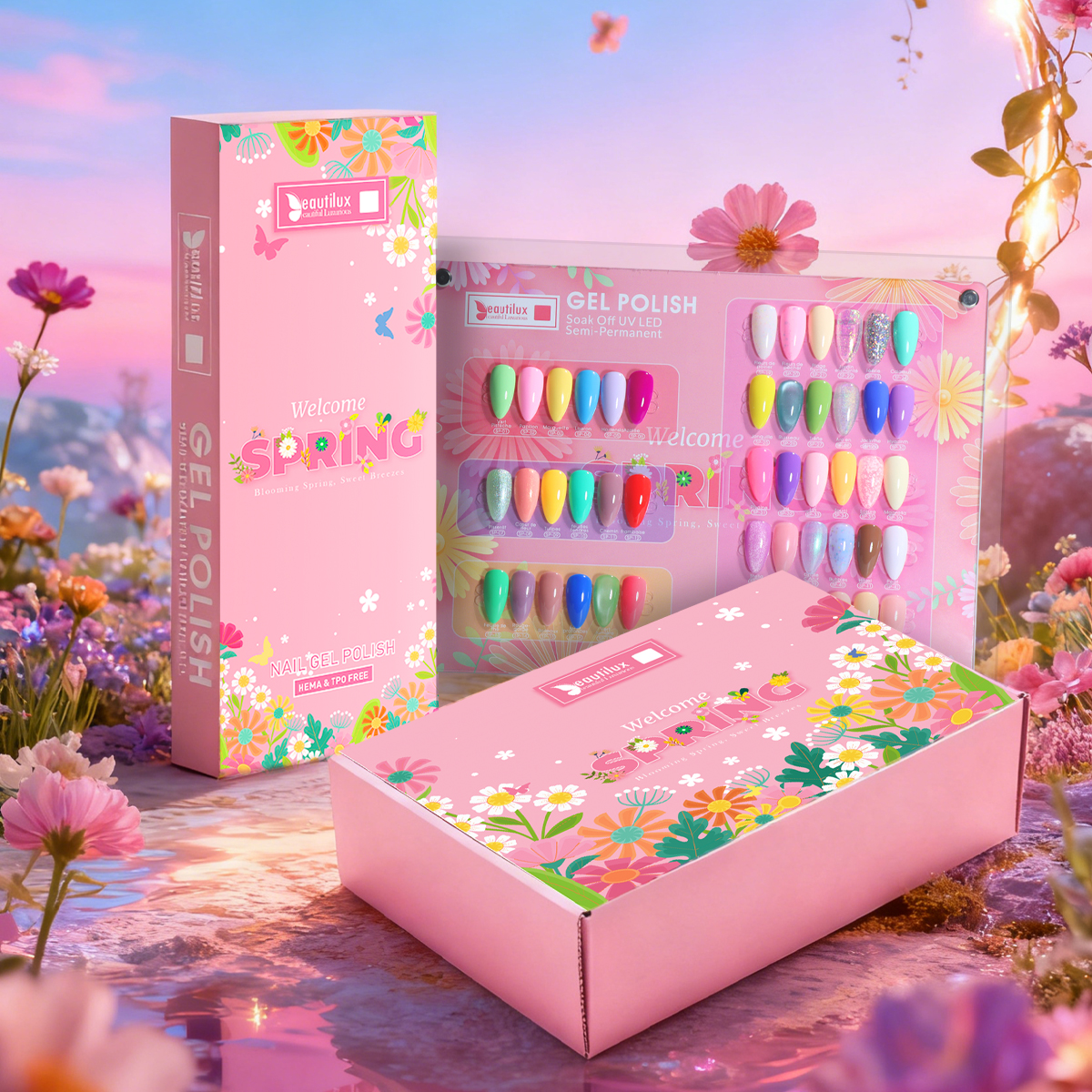 Beautilux Gel Polish Kit 48pcs x10ml &ldquo;Welcome Spring" Collection