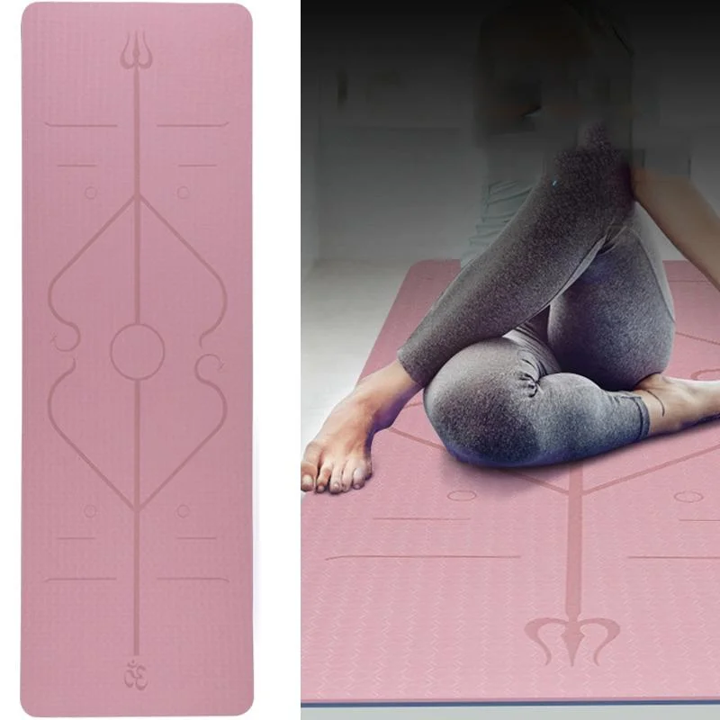 BSJ002 TPE Double Layer Two-Color Yoga Mat Fitness Mat with Body Line, Specification: 183 x 61 x 0.8cm