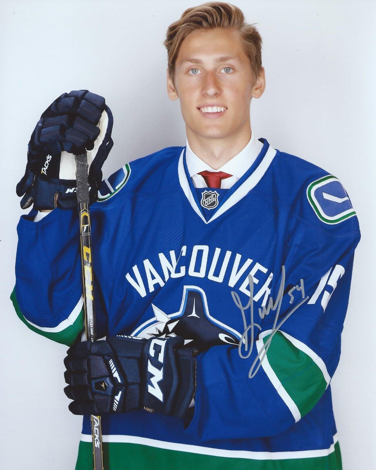 Guillaume Brisebois Signed 8x10 Draft Photo Poster painting Vancouver Canucks Autographed COA