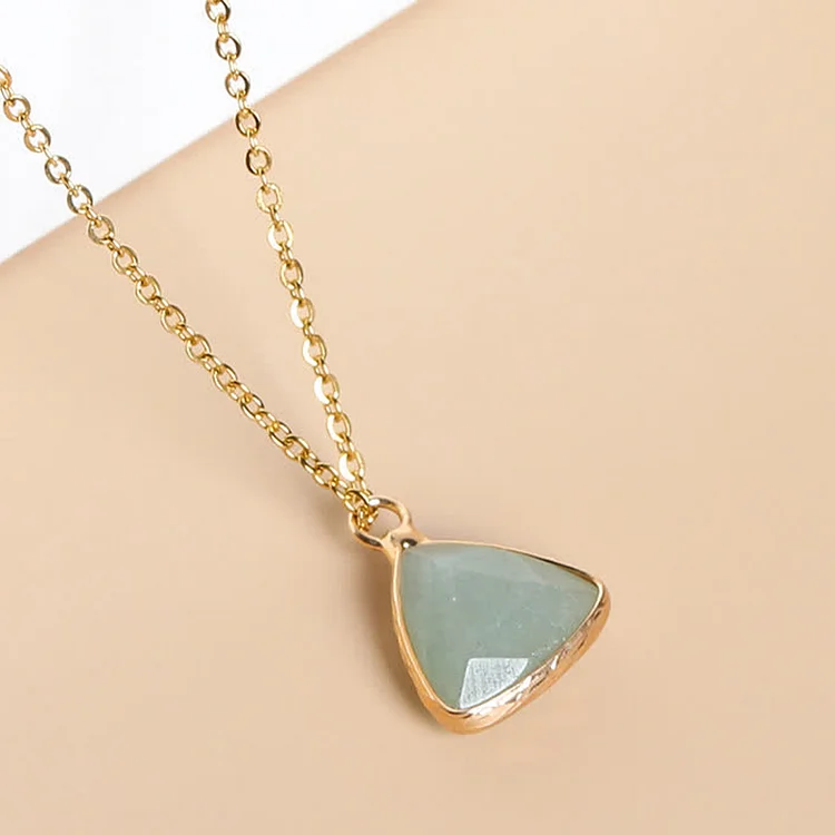 Natural Crystal Triangle Gemstone| NecklaceGreen Aventurine