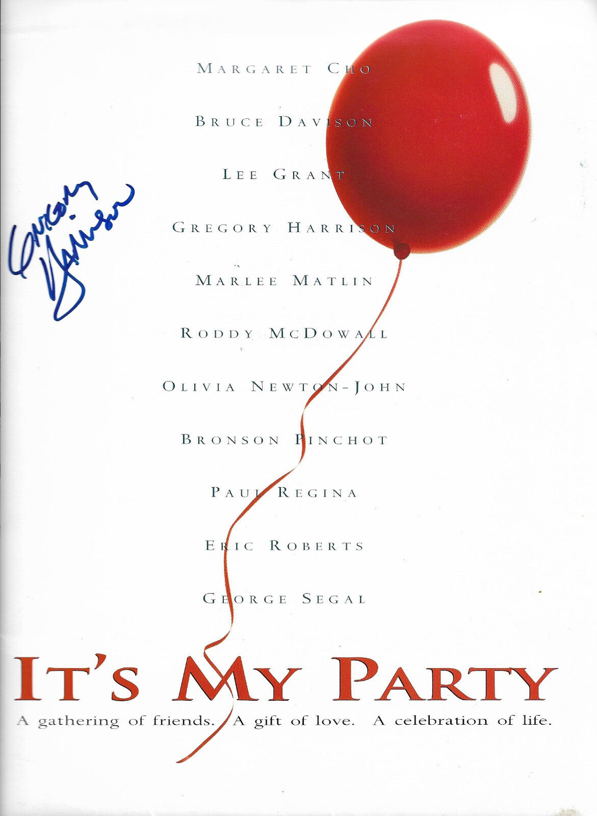 GREGORY HARRISON DOUBLE SIGNED ITS MY PARTY PROMOTIONAL PRESS KIT WITH 5 Photo Poster paintingS