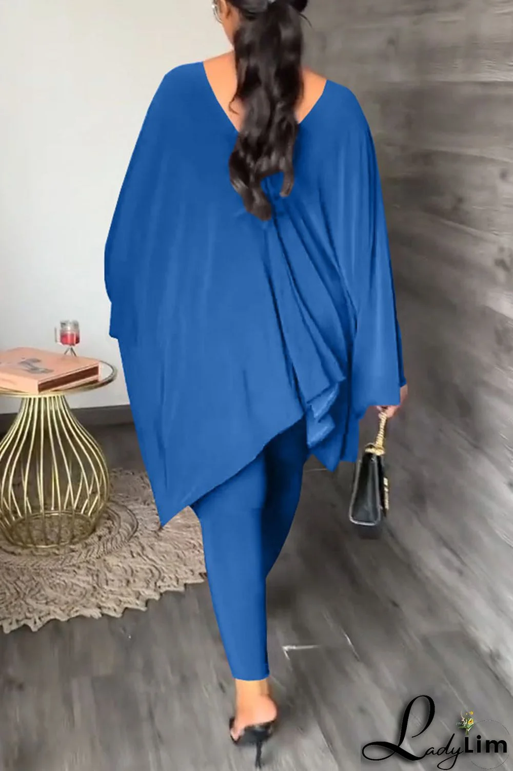 Black Casual Solid Patchwork V Neck Long Sleeve Two Pieces