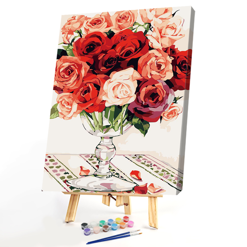 

40*50CM Paint By Numbers-Rose Flower, 501 Original