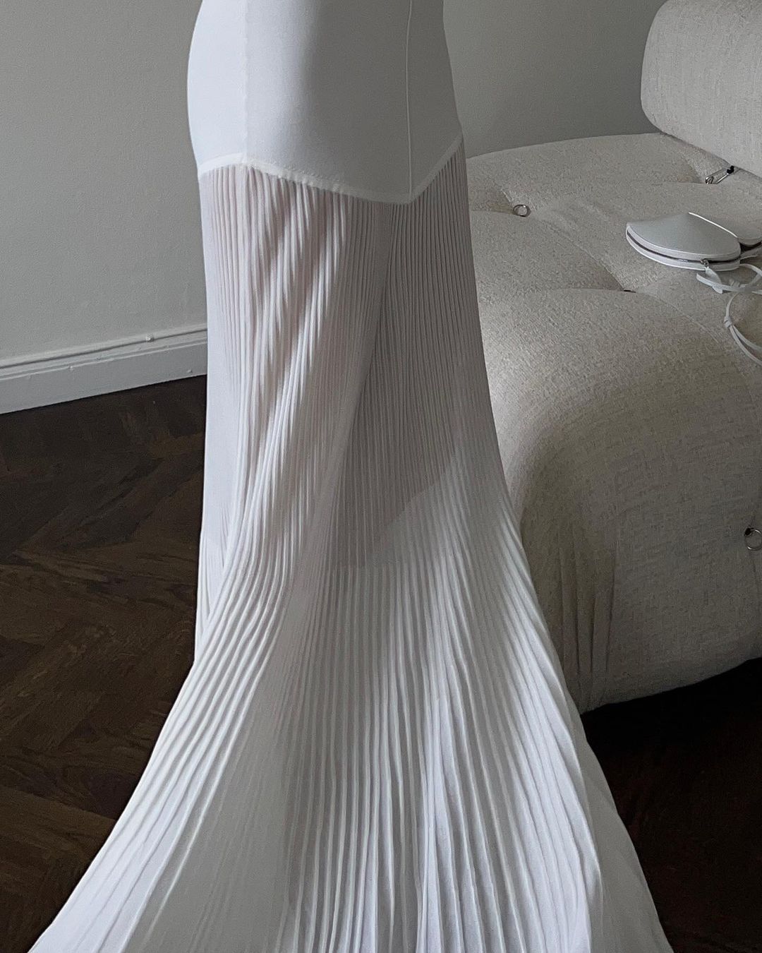 Ootddress Knitted V-neck Elegant Long Dress Sexy Sleeveless Slim Stitching Folds Beach Vacation Female White Dress Knitwear Outfits