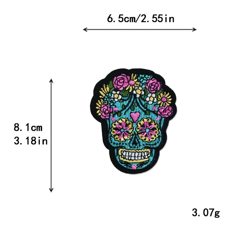 5 Pieces Factory In Stock Halloween Skull Finger Middle Finger Playing Card Clothing Accessories Embroidery Cloth Patch Patch