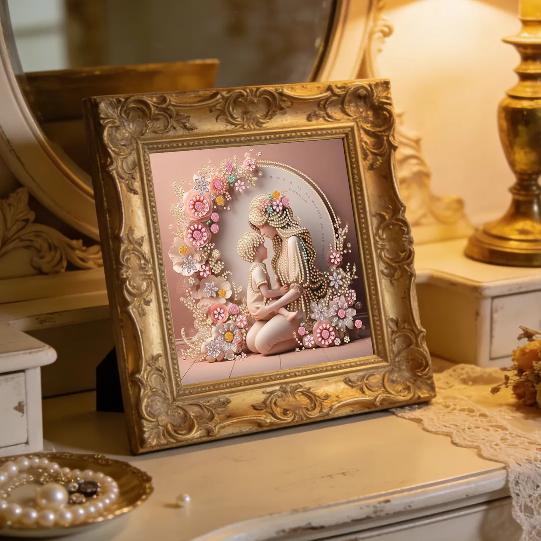Diamond Painting - Partial Special Shaped Drill - Mother Son Warmth(Canvas|30x30cm)