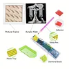 Robe perl&eacute;e en forme sp&eacute;ciale 5d bricolage partiel en diamants &agrave; points kits d&rsquo;art en pierres avec cadre, peintures en diamants, art de pierres pr&eacute;cie