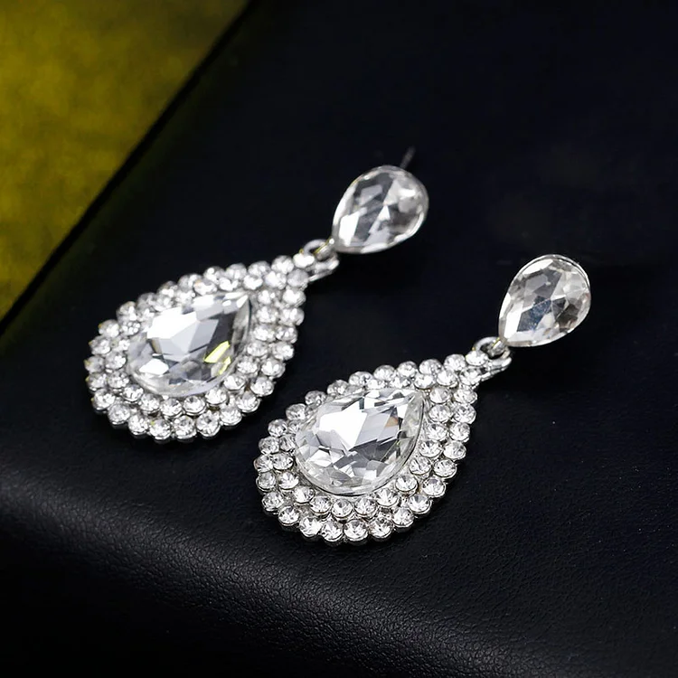 Hundred alloy full diamond drop earrings crystal