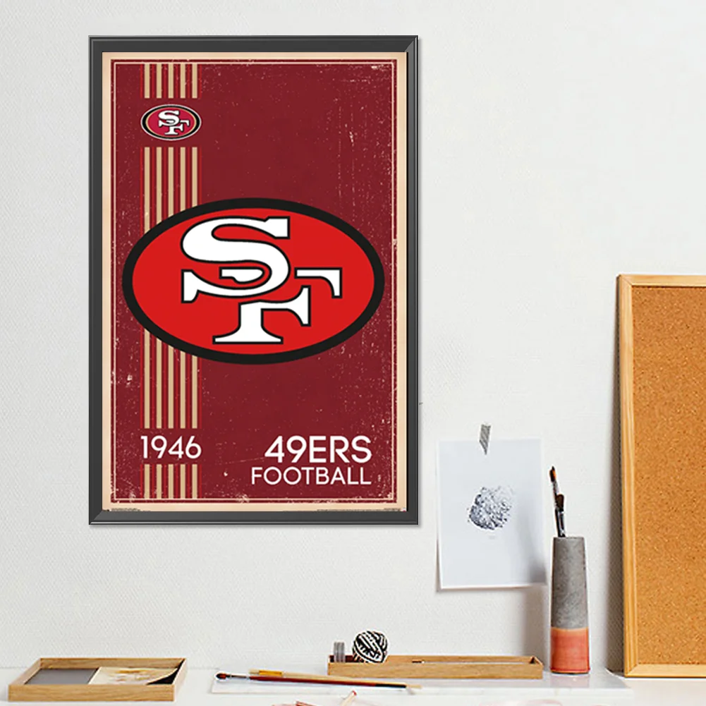 Diamond Painting - Full Round Drill - San Francisco 49ers(Canvas|30*45cm)