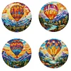 4Pcs Diamond Painting Placemat Hot Air Balloon and Mountain Art Craft Supplies