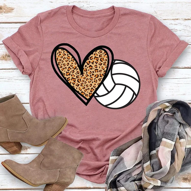 Leopard Volleyball T-Shirt Tee -07387-Annaletters