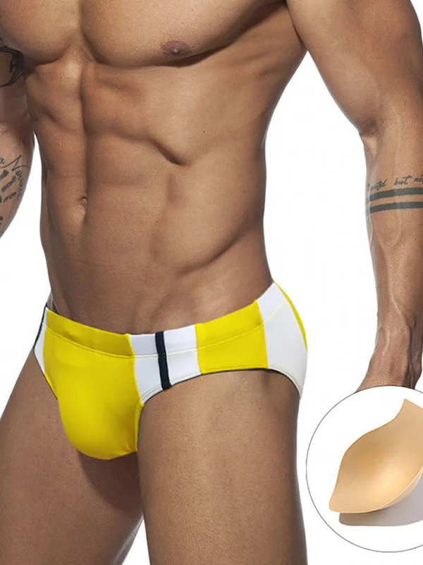 Colorblocked Sporty Style With Cups Trunks