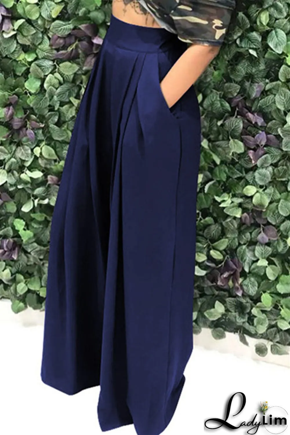 Coffee Fashion Casual Solid Patchwork Regular High Waist Conventional Solid Color Bottoms