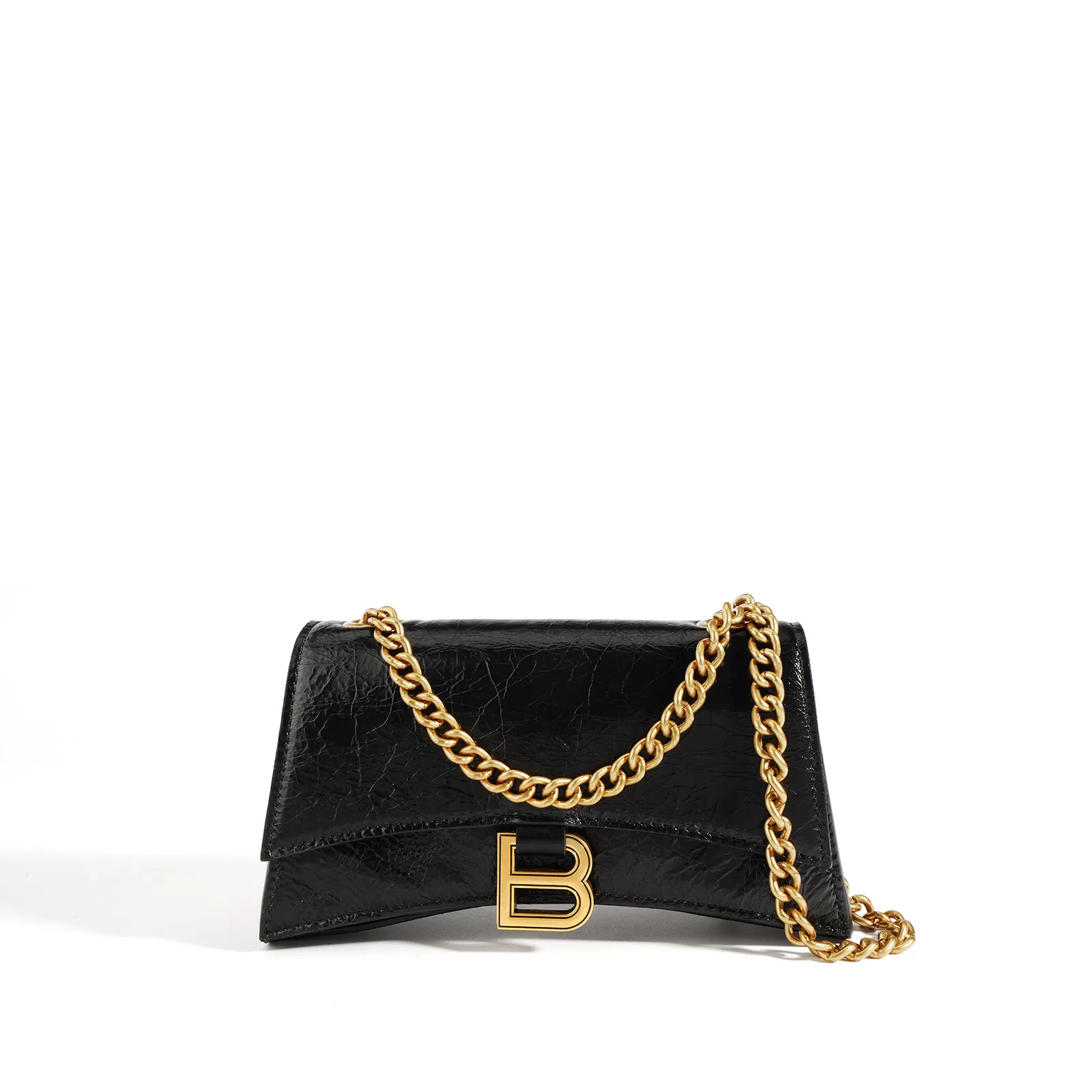 Box Calfskin Bags Aged Gold Hardware Hourglass Wallet On Chain-vocosishoes