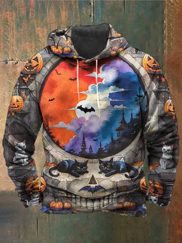 Unisex Art Skull Print Heavyweight Hoodies