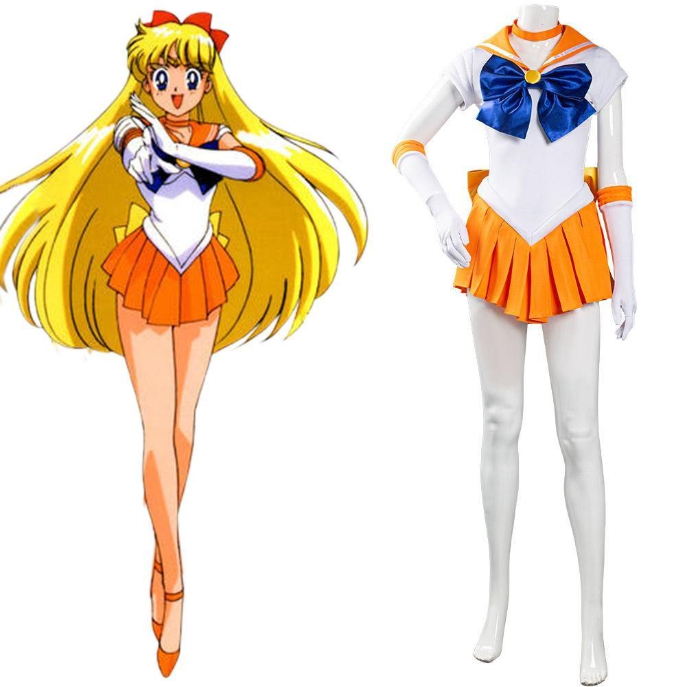 Sailor Venus Minako Aino Uniform Sailor Moon Cosplay Halloween Karneval Kostüm