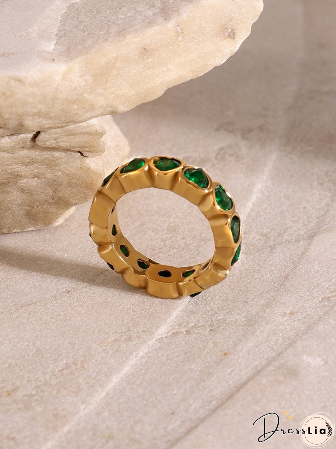 18K Gold-Plated Inlaid Zircon Ring