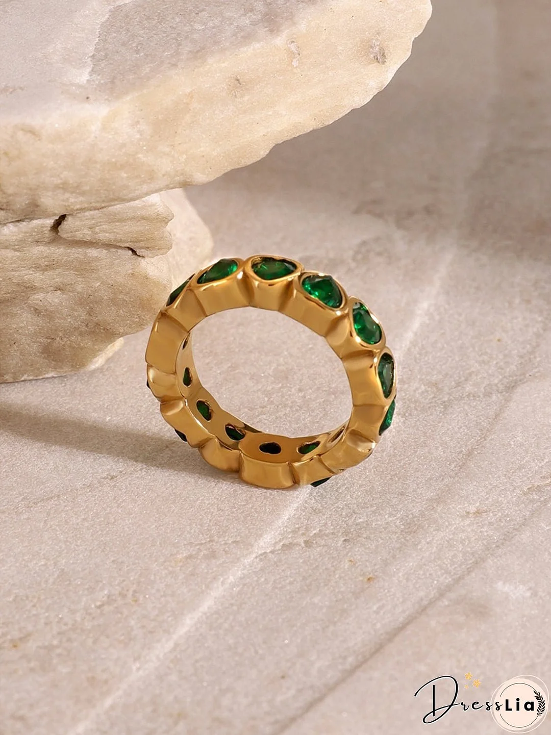 18K Gold-Plated Inlaid Zircon Ring