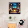 Study Room At Night-11CT Stamped Cross Stitch 45*45cm/17.72*17.72in
