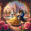Dancing Beauty And The Beast-14CT Stamped Cross Stitch 50*50cm/19.69*19.69in tapestrymarket