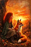 Luxury AB Velvet Diamond Painting Kit - Girl and Fox