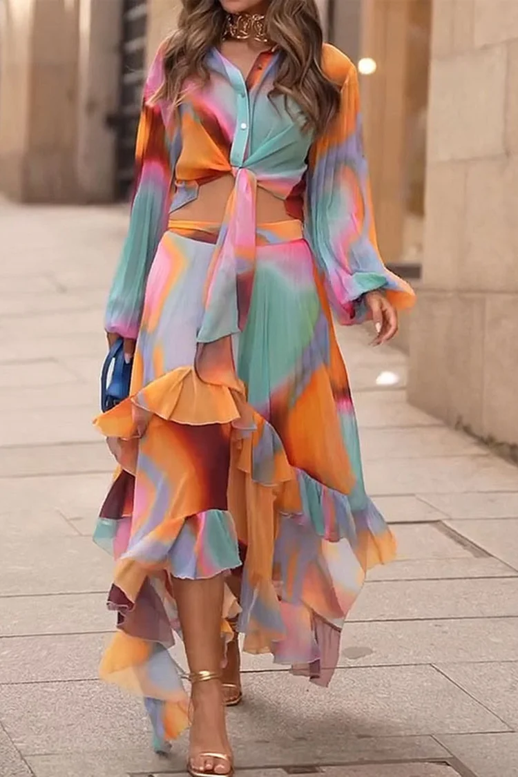 Women's Fashion Elegant Party Sexy Rendering Asymmetric Maxi Dress