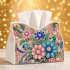 DIY PU Diamond Painting Tissue Box Kit Desktop Tissue Holder with Rhinestone Diamond Desk Decorative Tissue Box for Adults Desktop Storage Organizer