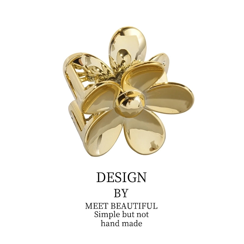 Europe And America Metal Feeling Plumeria Rubra Grip Holiday Hot Selling Glossy Flowers Hair Jaw Clip Grip Updo Shark Clip Hair Accessories