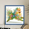Flower Pomeranian Full Stamped Cross Stitch 11CT 3-Strand 40x40cm tapestrymarket