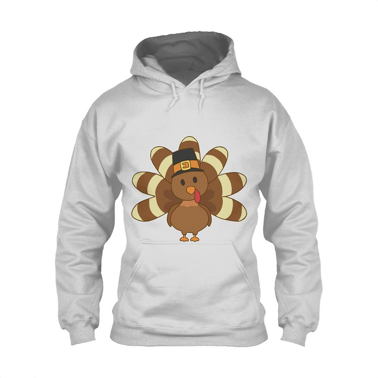 Little Turkey In Hat, Thanksgiving Classic Hoodie