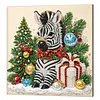 Christmas DIY Special Shape Diamond Painting Pearl Art With Inner Frame Kit 25x25cm(Zebra)