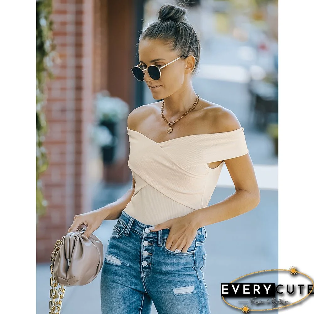Apricot Slim Fit Off Shoulder Blouse