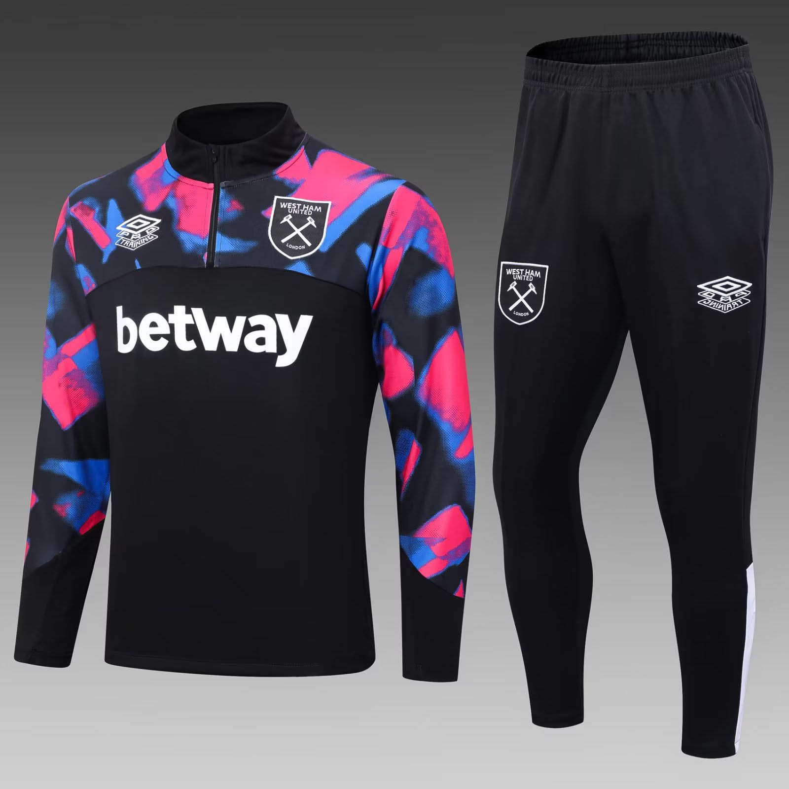 2022/2023 West Ham United Half-Pull Training Suit Black Football Shirt 1:1 Thai Quality mysite