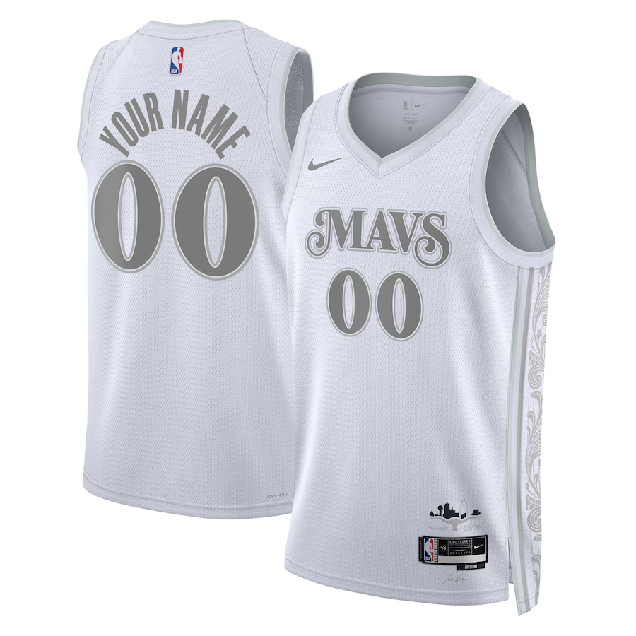 Unisex Dallas Mavericks White 2024/25 Custom Swingman Jersey - City Edition mysite