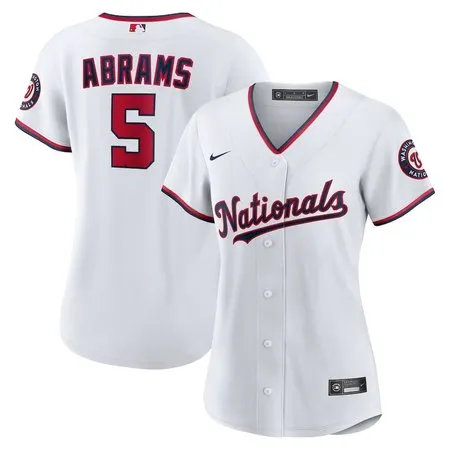 Women's Washington Nationals #5 CJ Abrams  White Home Replica Player Jersey