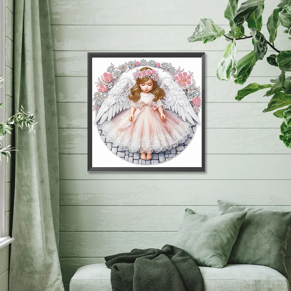 Diamond Painting - Partial Special Shaped Drill - Angel Child(Canvas|30*30cm)