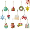12pcs Christmas Double-Sided DIY Diamond Painting Keychain Kit