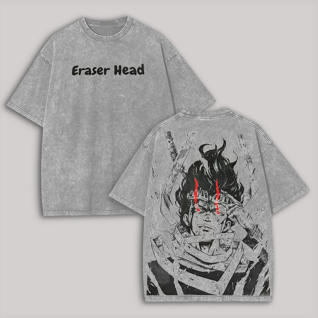 My Hero Academia Eraser Head Printed Unisex Washed T-Shirt