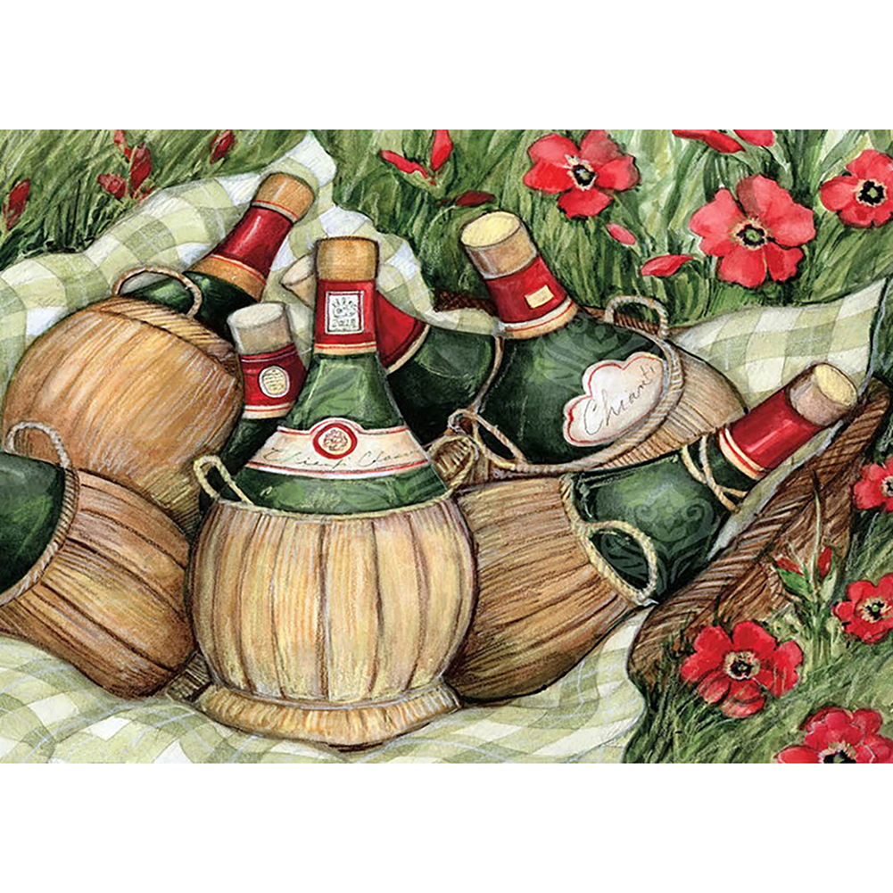 

40*30CM - Round Drill Diamond Painting - Wine Glass, 501 Original