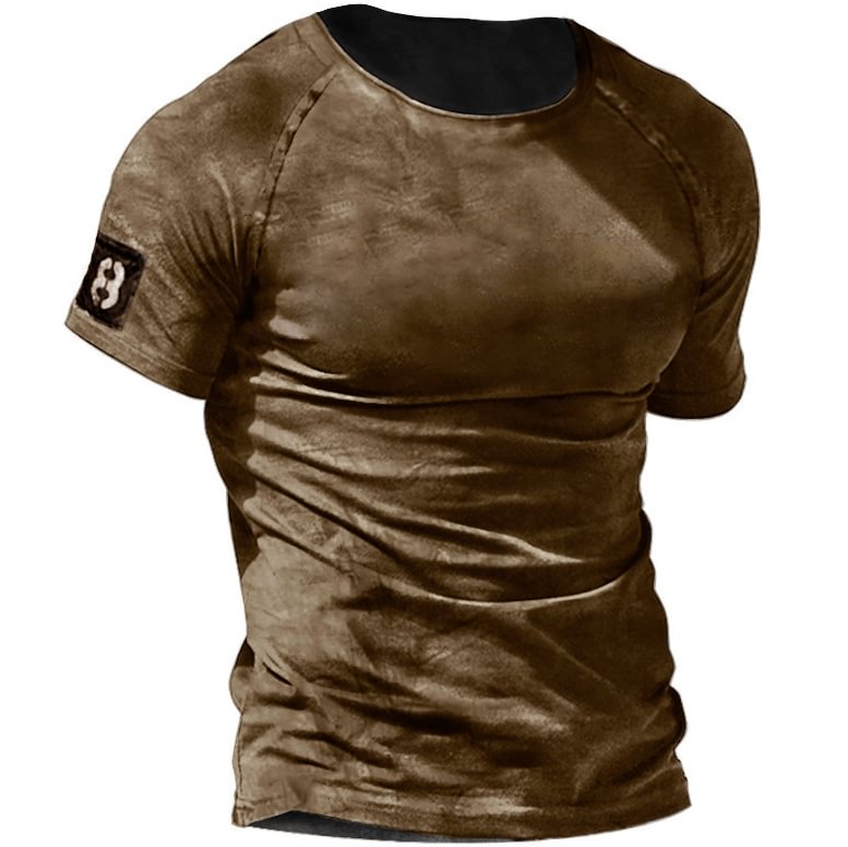 Men's Outdoor Vintage Distressed Cotton T-Shirt-Compassnice®