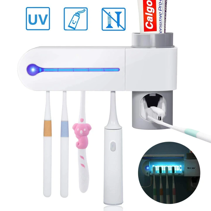 UV Light Toothbrush Holder Toothpaste Dispenser