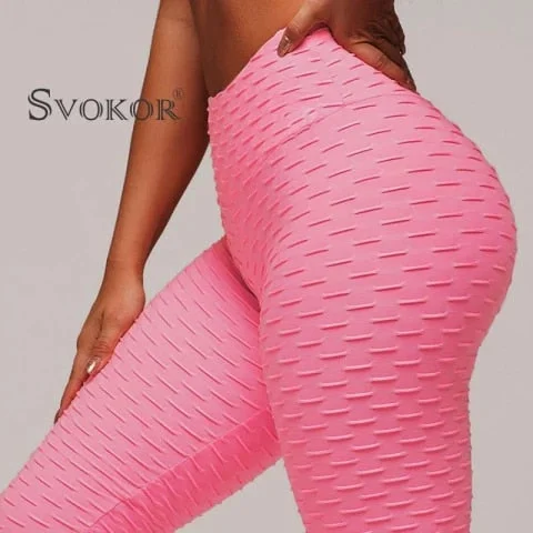 pornhint Pornhint SVOKOR Fitness Female Leggings Polyester Ankle-Length Breathable Pants Leggins Women Standard Fold Push Up  Legging